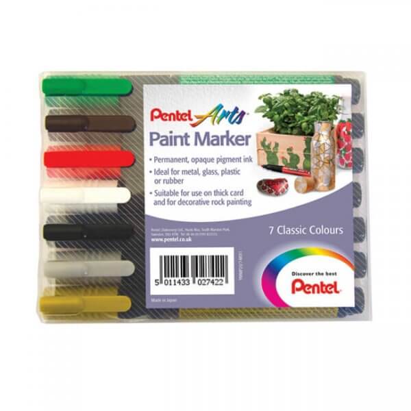 Pentel Bullet Point Paint Marker 7-piece wallet classic colours YMMP20/7